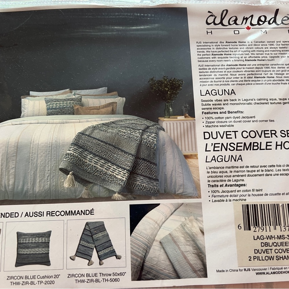 Laguna Duvet Cover Set - Blue and Gray